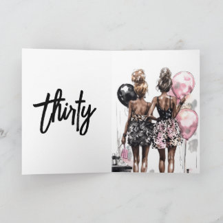 30th modern white and black birthday party invitation