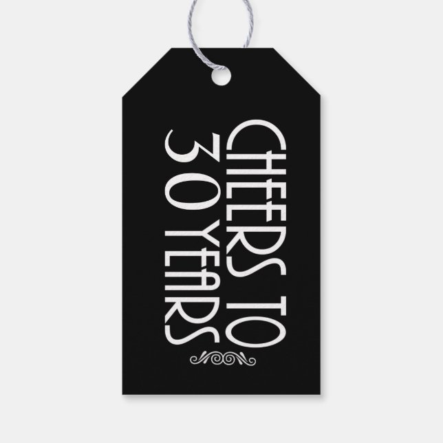 30th or ANY AGE Black Birthday Gift Tag (Back)