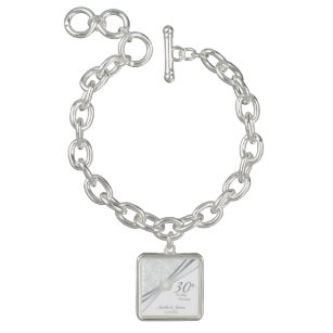 30th Pearl  Anniversary Keepsake Design Charm Bracelet