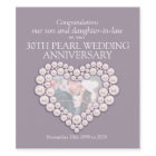 30th pearl heart anniversary custom wine labels