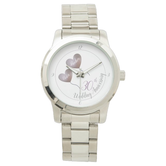 30th pearl purple balloon wedding anniversary  watch (Front)