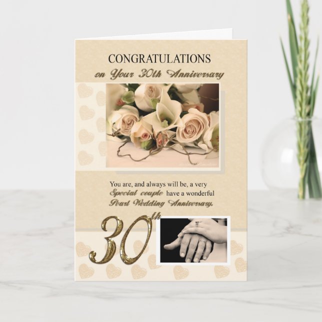 30th Pearl Wedding Anniversary Card (Front)