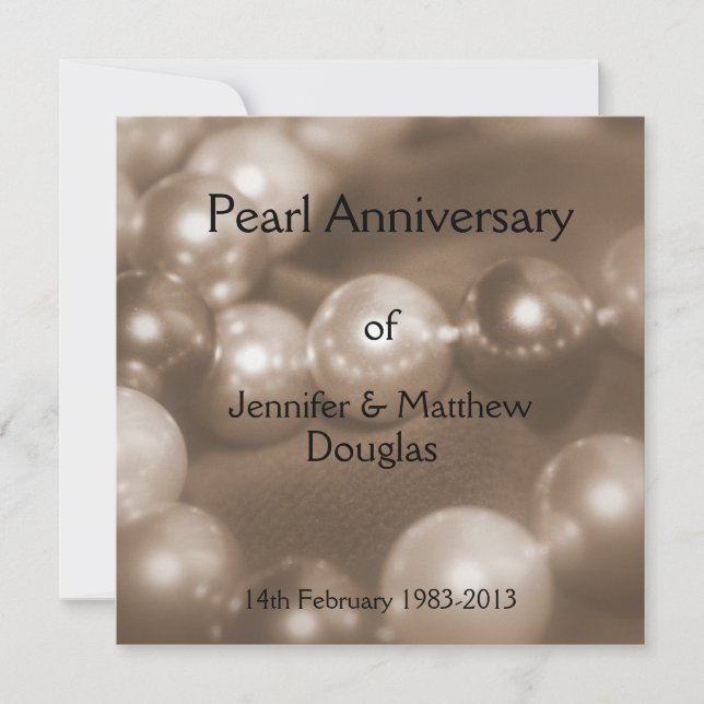 © 30th Pearl Wedding Anniversary Celebration Invitation (Front)