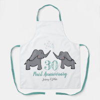 30th pearl wedding anniversary cute elephant apron