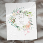 30th Pearl Wedding Anniversary Floral Garland Fleece Blanket<br><div class="desc">Featuring a delicate watercolor floral garland,  this chic botanical 30th wedding anniversary keepsake fleece blanket can be personalised with your special anniversary information in elegant pearl grey typography. Designed by Thisisnotme©</div>