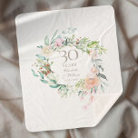 30th Pearl Wedding Anniversary Floral Garland Sherpa Blanket<br><div class="desc">Featuring a delicate watercolor floral garland,  this chic botanical 30th wedding anniversary keepsake sherpa blanket can be personalised with your special anniversary information in elegant pearl grey typography. Designed by Thisisnotme©</div>