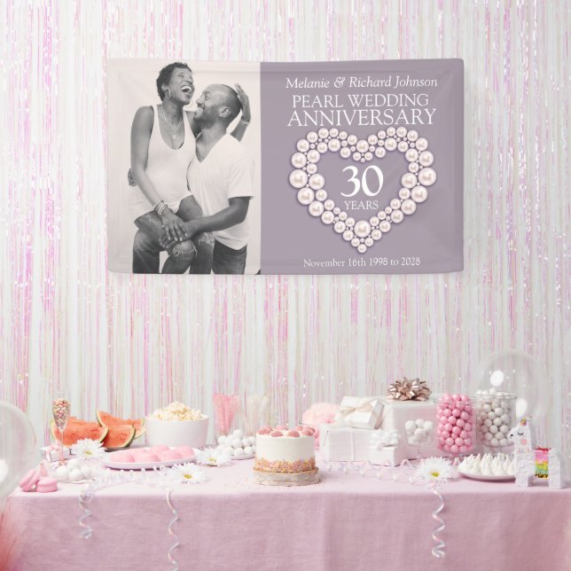 30th pearl wedding anniversary heart photo  banner (Party)