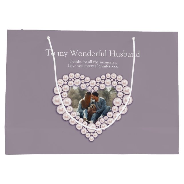 30th pearl wedding anniversary photo gift bag (Back)