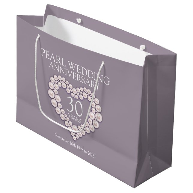 30th pearl wedding anniversary photo gift bag (Front Angled)