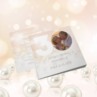 30th Pearl Wedding Anniversary Photo Personalised Invitation