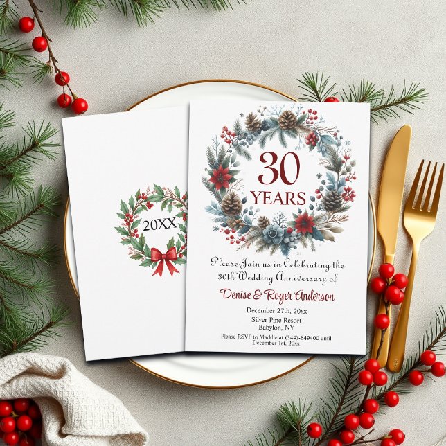 30th Pearl Wedding Anniversary Winter Invitation (Creator Uploaded)
