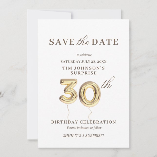 30th Save the Date Invitation (Front)