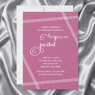 30th Simple Modern Elegant Birthday Party Invites