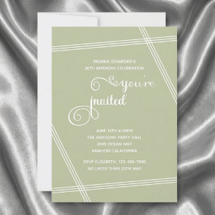 30th Simple Modern Elegant Birthday Party Invites