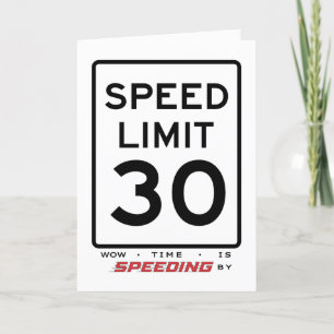 30th Speed Limit Birthday Card