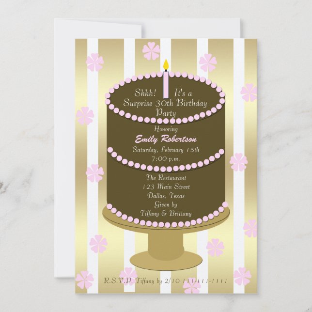 30th Surprise Birthday Party Invitation (Front)
