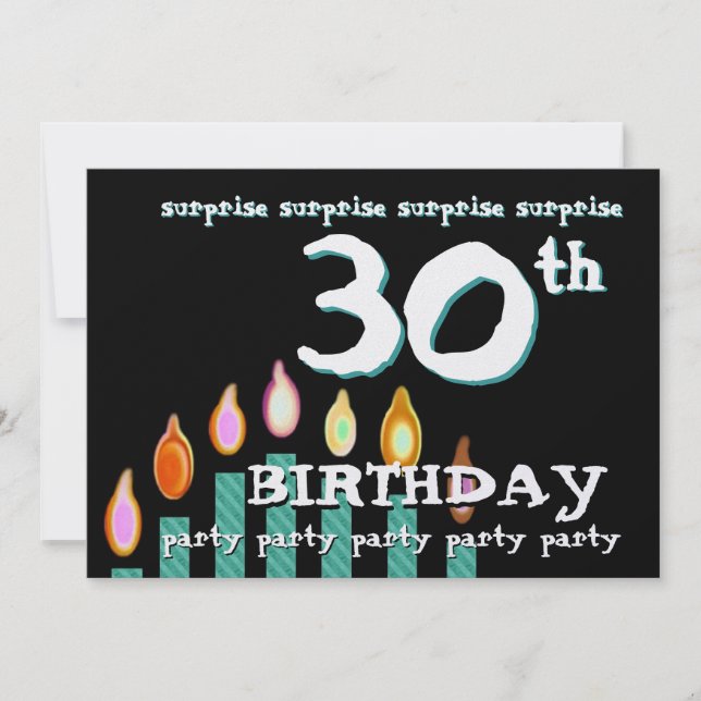 30th SURPRISE Birthday Party Invitation Template (Front)