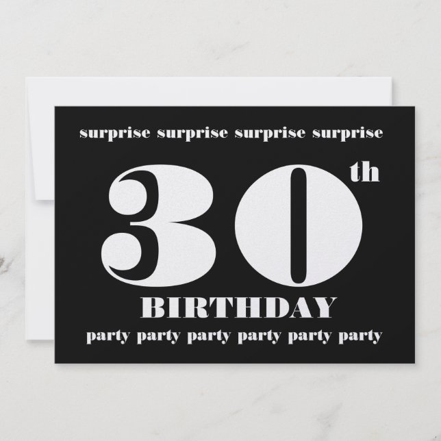 30th SURPRISE Birthday Party Invitation Template (Front)