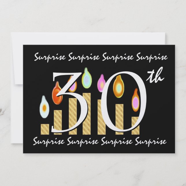 30th SURPRISE Birthday Party Invitation Template (Front)