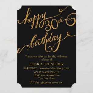 30th, Thirtieth Birthday Party Ticket Celebration Invitation