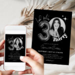 30th Thirty Birthday Black Men Women Photo Invitation<br><div class="desc">*Use a square photo to replace the picture. Celebrate the milestone of turning thirty with our 30th Thirty Birthday Black Balloon Minimalist Photo Invitation perfect for men and women. This sleek and stylish design perfectly blends sophistication with a touch of whimsy. Personalise the invitation with your favourite photo and event...</div>