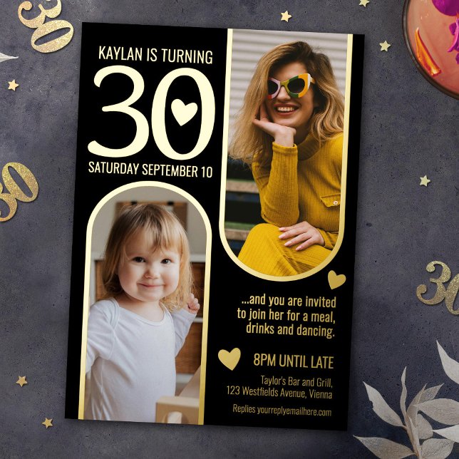 30th two arches birthday black gold hearts (Creator Uploaded)