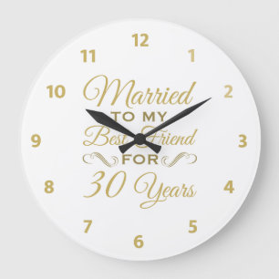 30th Wedding Anniversary Best Friend Large Clock