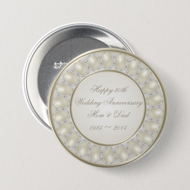 30th Wedding Anniversary Button (Front & Back)