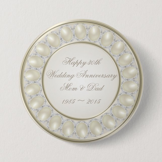 30th Wedding Anniversary Button (Front)