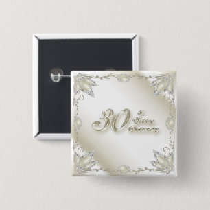 30th Wedding Anniversary Button