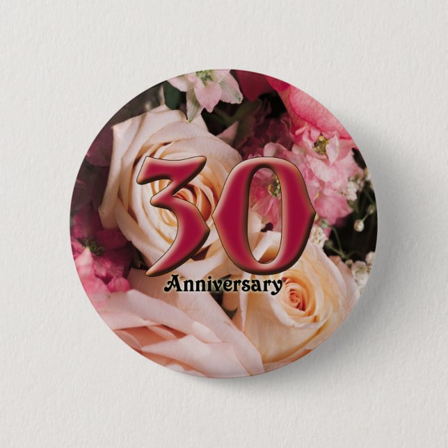 30th Wedding Anniversary Buttons (Front)