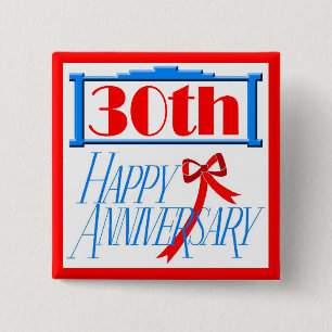 30th Wedding Anniversary Buttons