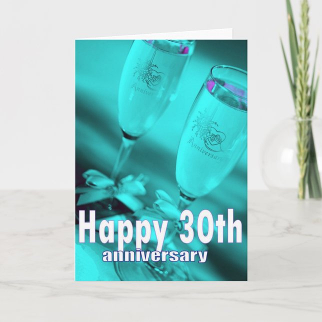 30th wedding anniversary champagne celebration card (Front)