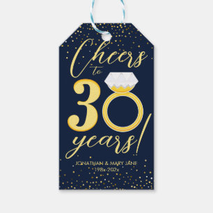 30th Wedding Anniversary Cheers Gift Tags