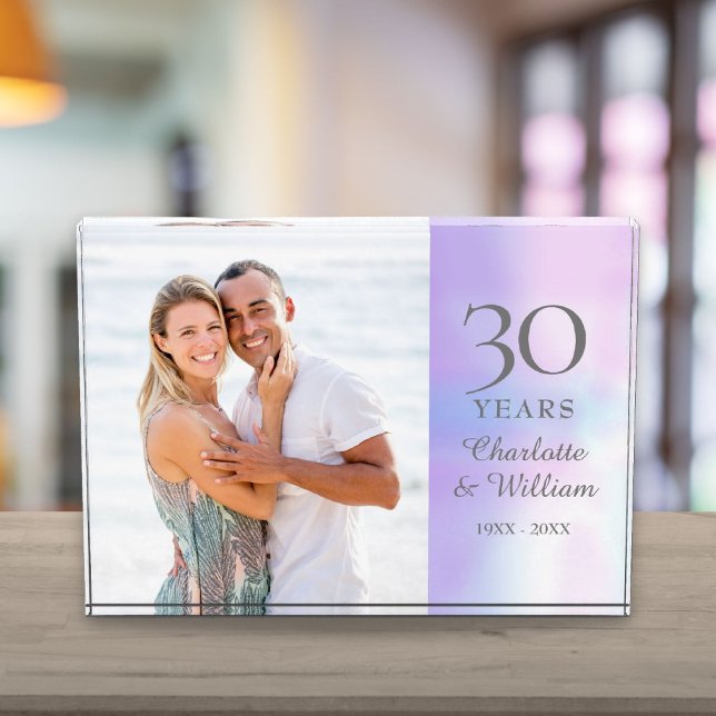 30th Wedding Anniversary Elegant Pearl Photo Block (30th Wedding Anniversary Elegant Pearl Photo Block)