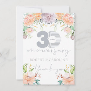 30th Wedding Anniversary Floral Thank you