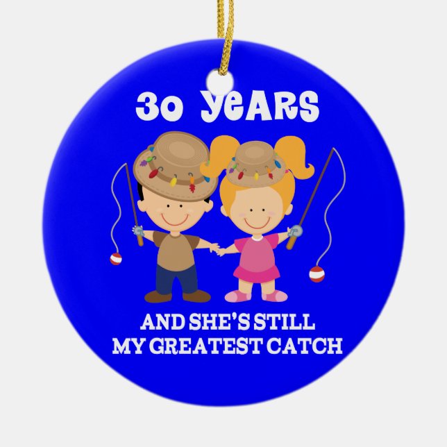 30th Wedding Anniversary Funny Gift For Him Ceramic Tree Decoration (Front)