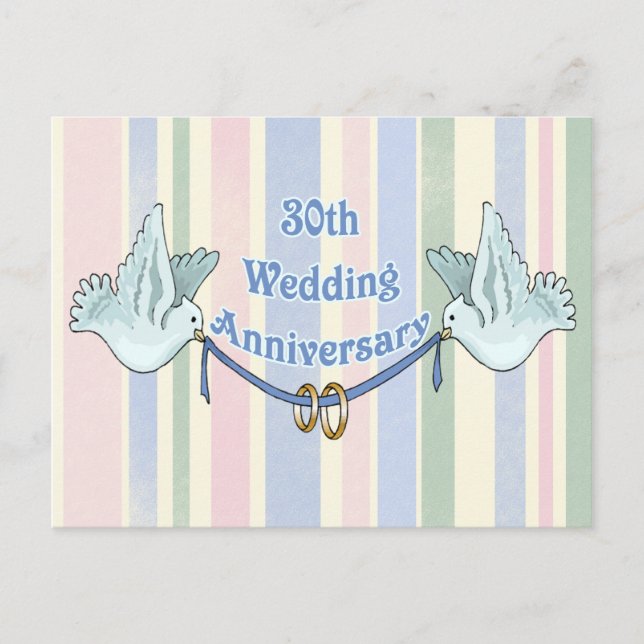 30th Wedding Anniversary Gifts Postcard (Front)
