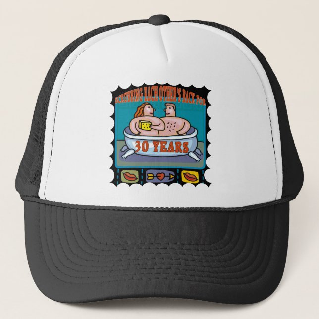 30th Wedding Anniversary Gifts Trucker Hat (Front)
