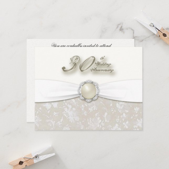 30th Wedding Anniversary Invitation (Front/Back In Situ)