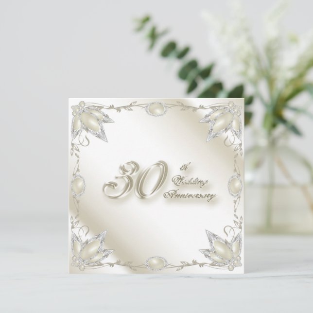 30th Wedding Anniversary Invitation Card (Standing Front)