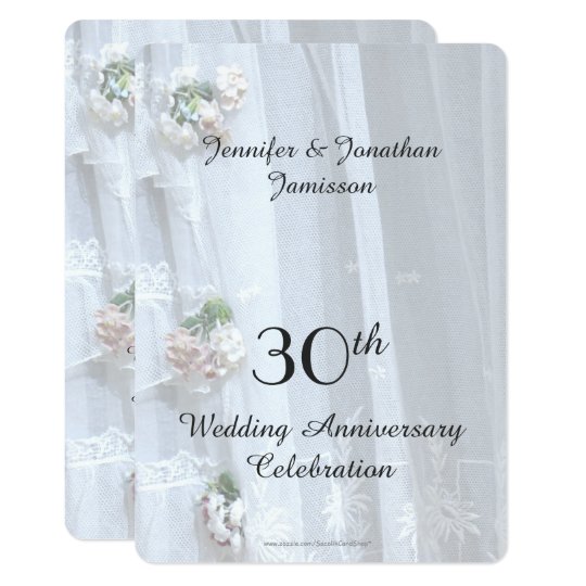  30th  Wedding  Anniversary  Party Vintage Lace Invitation  