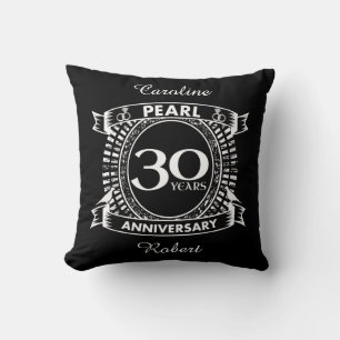 30th wedding anniversary pearl crest cushion