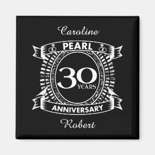 30th wedding anniversary pearl crest magnet
