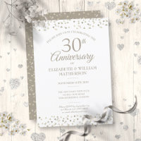 30th Wedding Anniversary Pearl Hearts Confetti