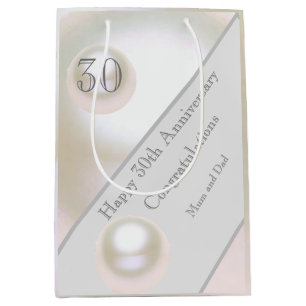 30th Wedding Anniversary Pearl Medium Gift Bag