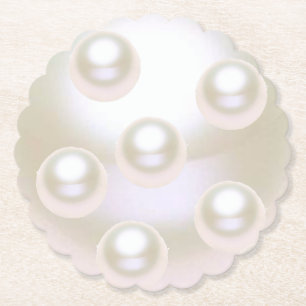 30th Wedding Anniversary Pearl Paper Coaster