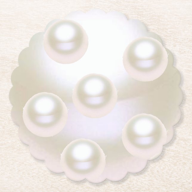 30th Wedding Anniversary Pearl  Paper Coaster (Front)