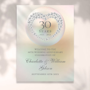 30th Wedding Anniversary Pearl Welcome Sign