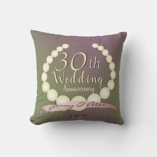 30th Wedding Anniversary Pearls Cushion